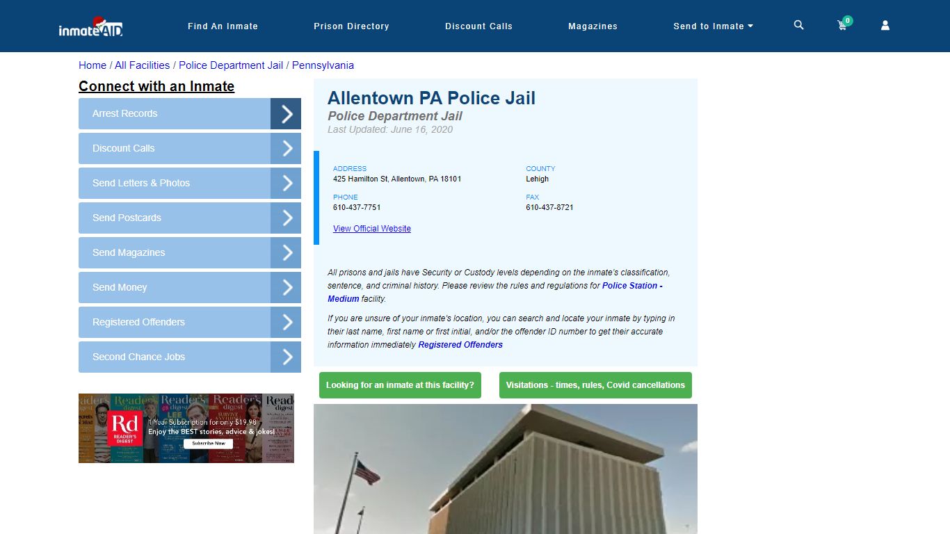 Allentown PA Police Jail & Inmate Search - Allentown, PA