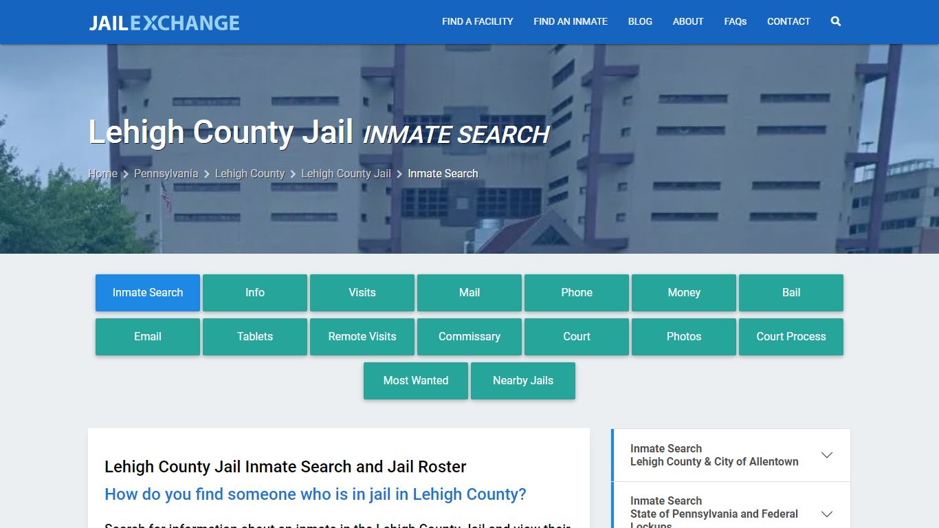 Lehigh County Jail Inmate Search - Jail Exchange